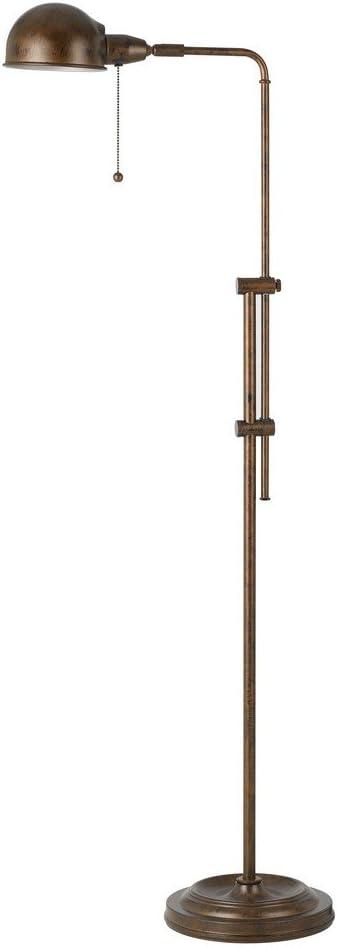 Cal Lighting Croby 10" Adjustable Transitional Metal Floor Lamp in Brown