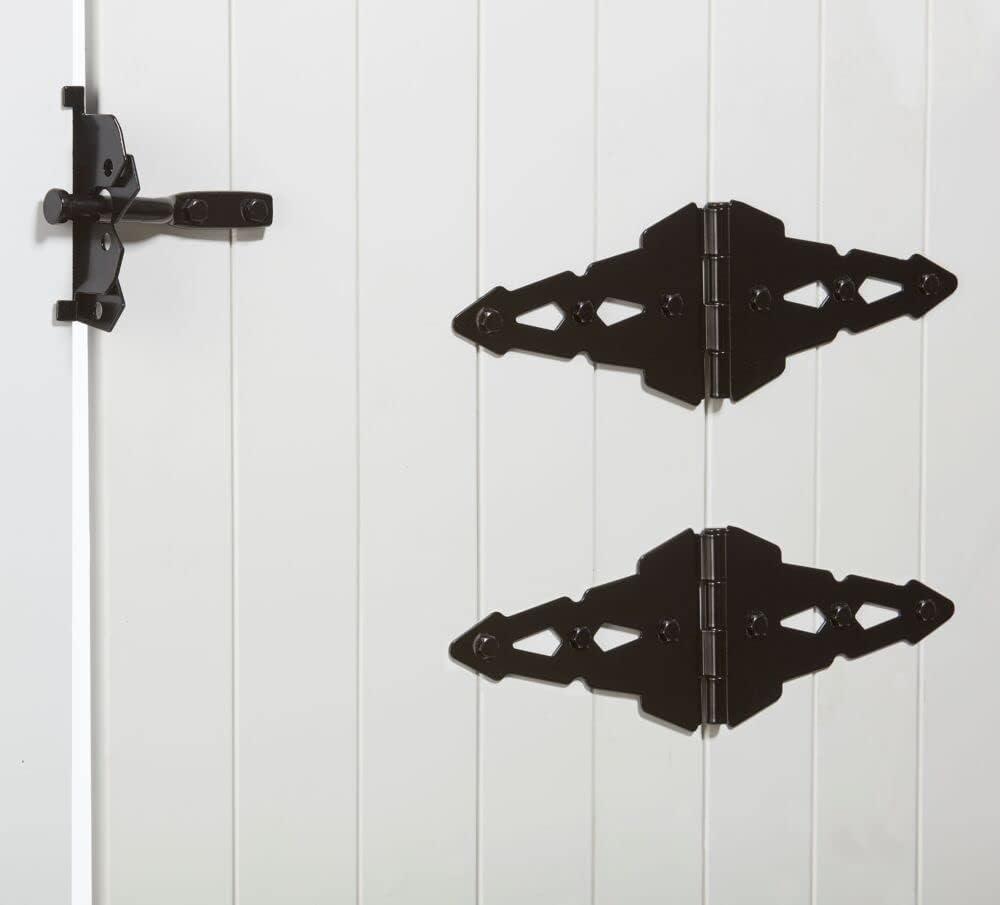 Black Heavy Duty Gate Kit with Strap Hinges and Latch