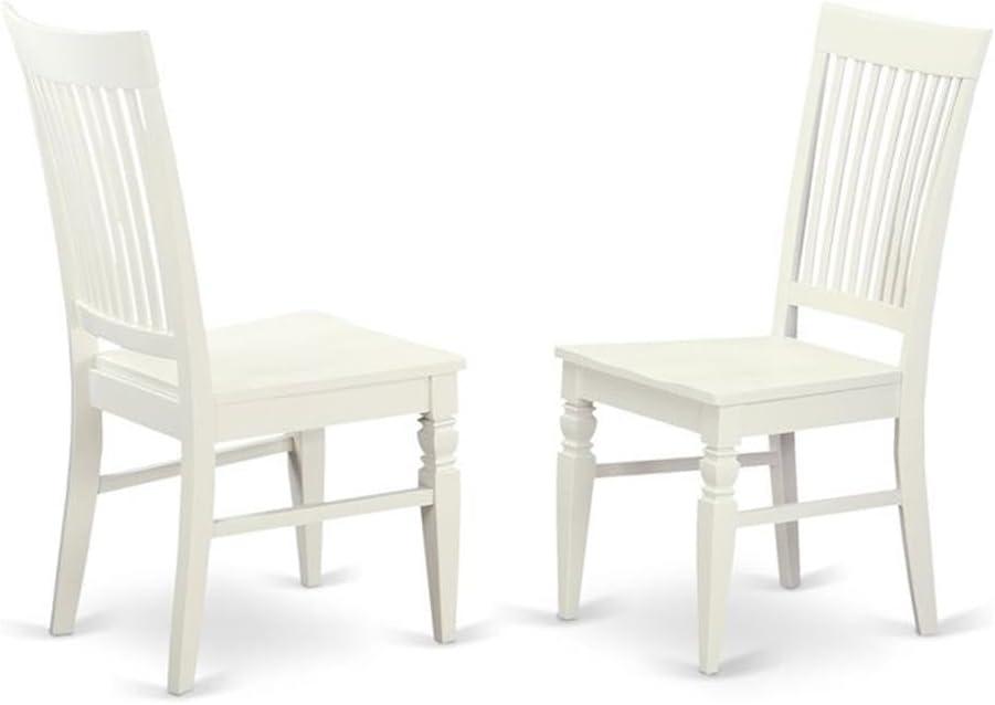 Weston Dining Chair with Wood Seat in Linen White Finish Pack of 2