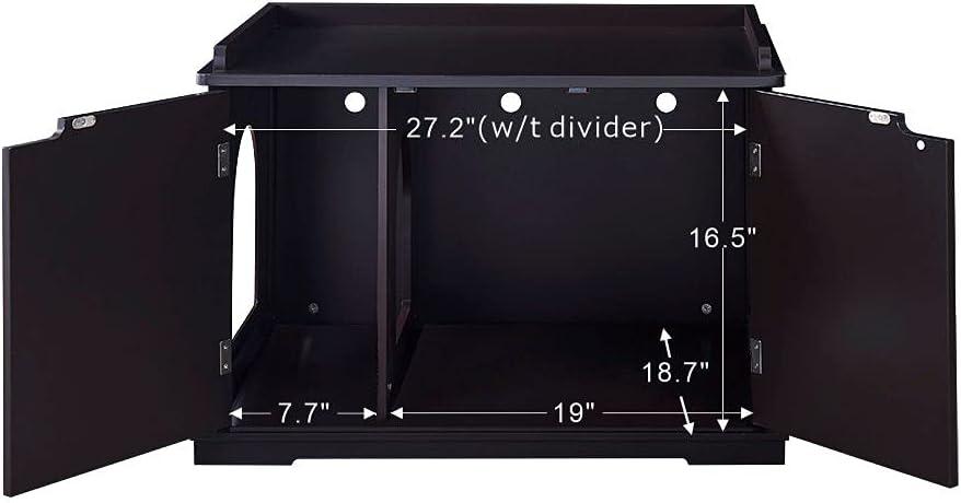 unipaws Designer Cat Litter Box Enclosure - Espresso