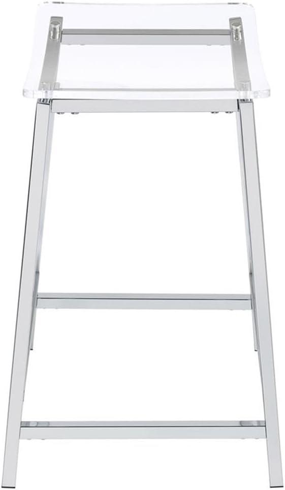 Coaster Set of 2 Jovani Modern Acrylic Backless Counter Height Barstools Clear/Chrome