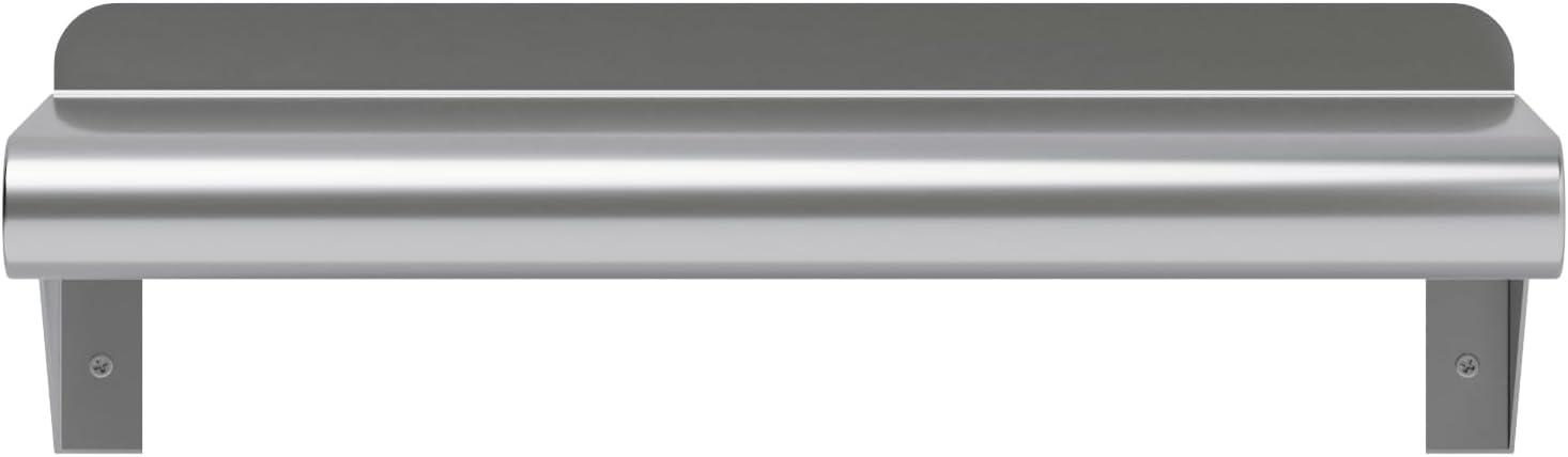 16" Stainless Steel Wall Shelf with Rounded Edge