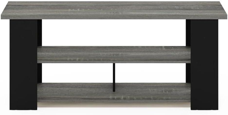 Furinno 15118 JAYA TV Stand Up To 50-Inch, French Oak Grey/Black