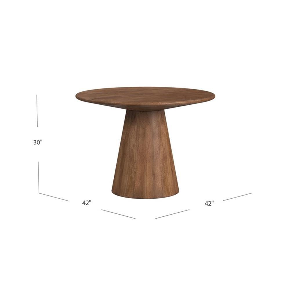 Chestnut Brown Round Mango Wood Dining Table