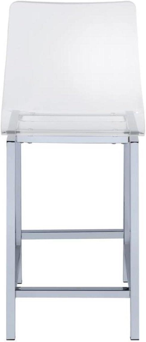 Coaster Modern Metal Counter Height Stools in Clear