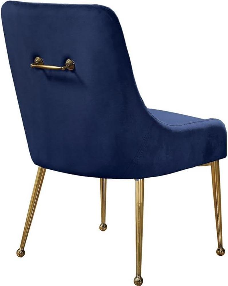 Homestock Mediterranean Mastery Navy Velvet Dining Chair, Set of 2