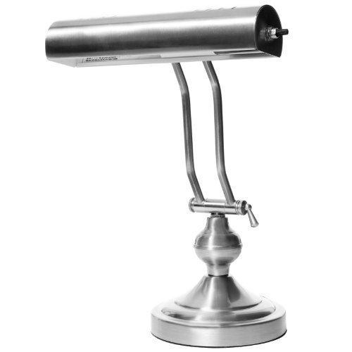 Adjustable Satin Nickel Metal Desk Lamp with 12" Height