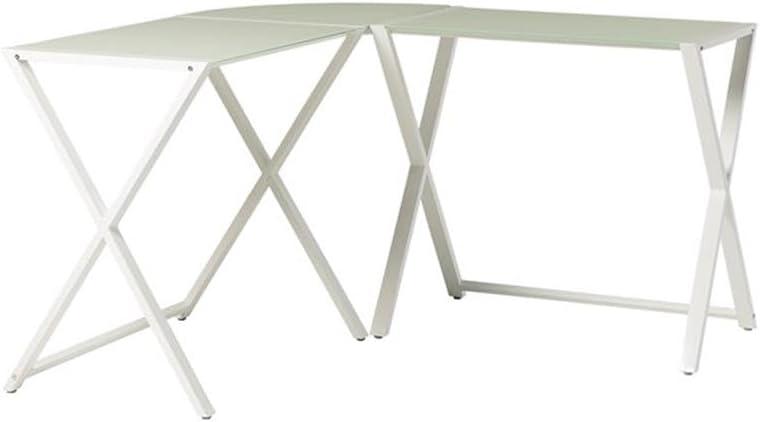 Walker Edison 51" L-Shaped Computer Desk with X-Base in White