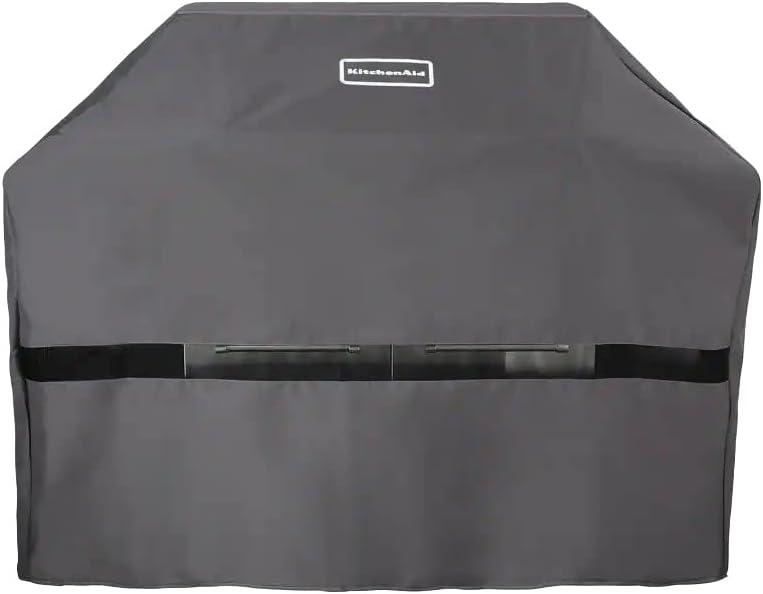 Gray Polyester PVC Large Grill Cover with Velcro Straps