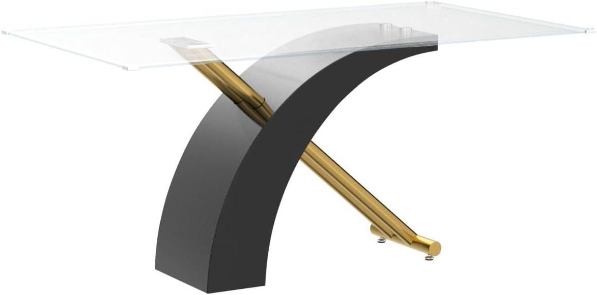 Stylish Dining Room Table, Luxury Glass Top Dining Table