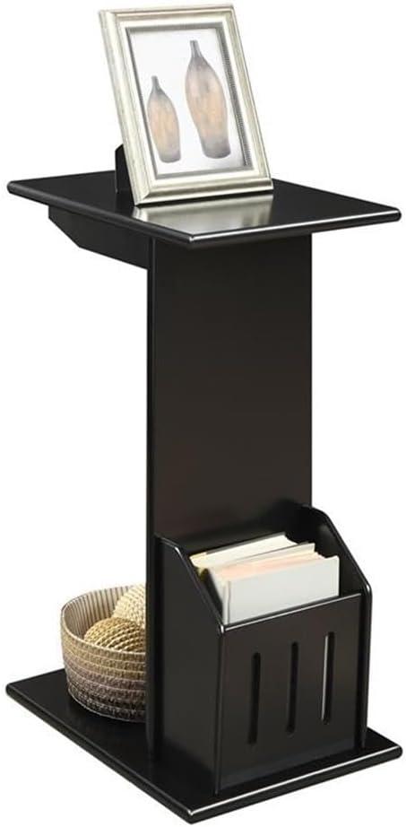 Convenience Concepts Designs2Go Abby Magazine C End Table in Black Wood Finish