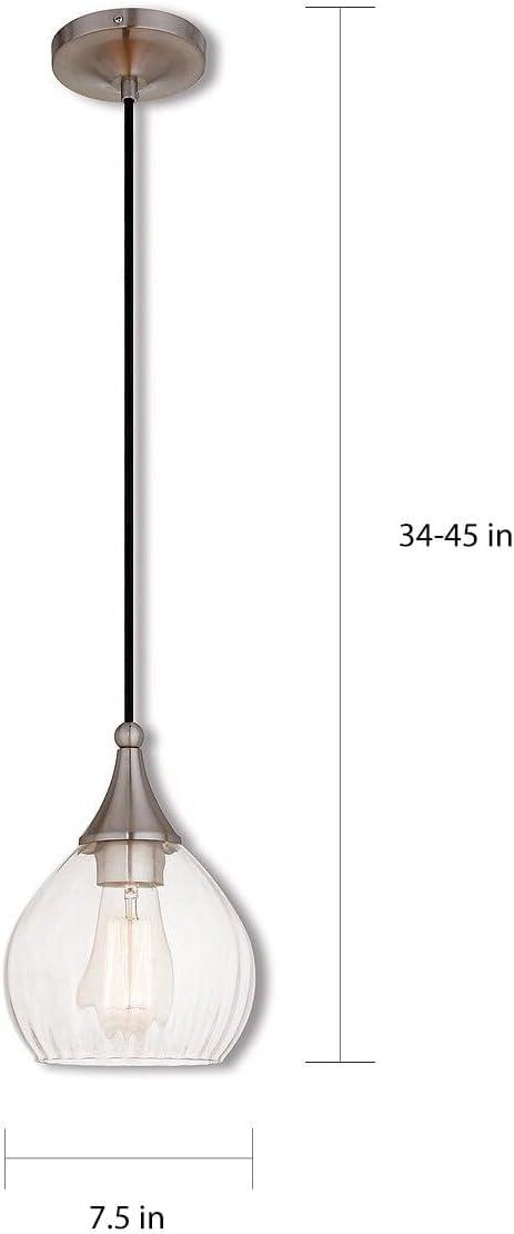 Livex Lighting 40601 Art Glass 1 Light Mini Pendant - Nickel