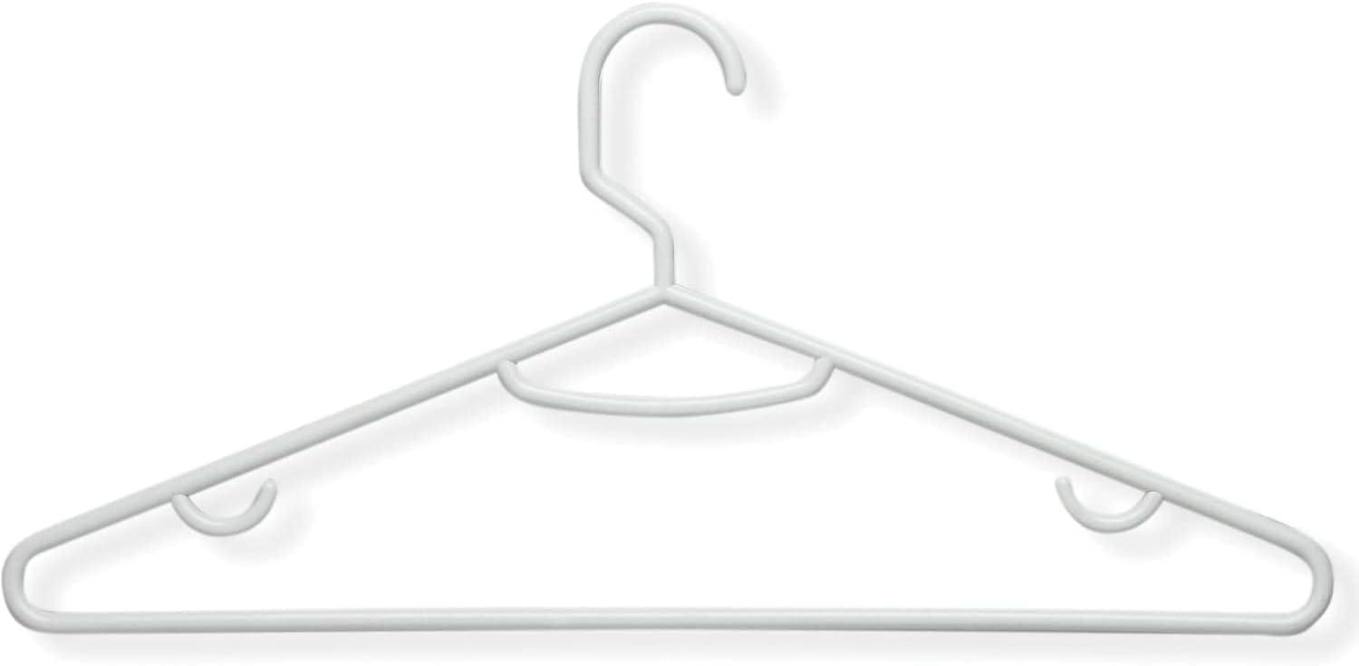 Eco-Friendly White Recycled Plastic Suit Hangers, 60 Pack