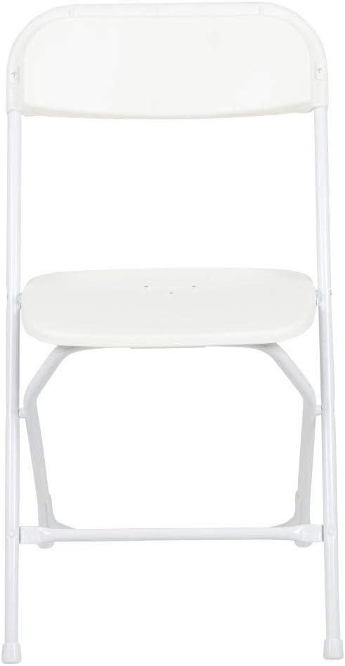 Flash Furniture Hercules Series Plastic Folding Chair White - 2 Pack 650LB Weight Capacity Comfortable Event Chair-Lightweight Folding Chair