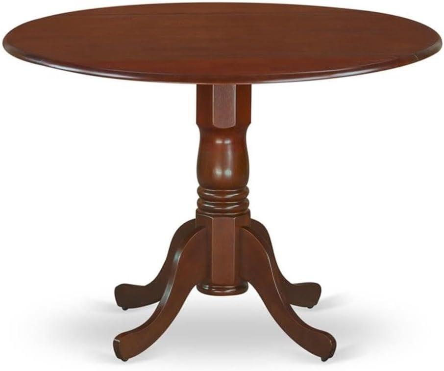 East West Furniture,Dublin Round Table With Two 9" Drop Leaves In A Mahogany Finish