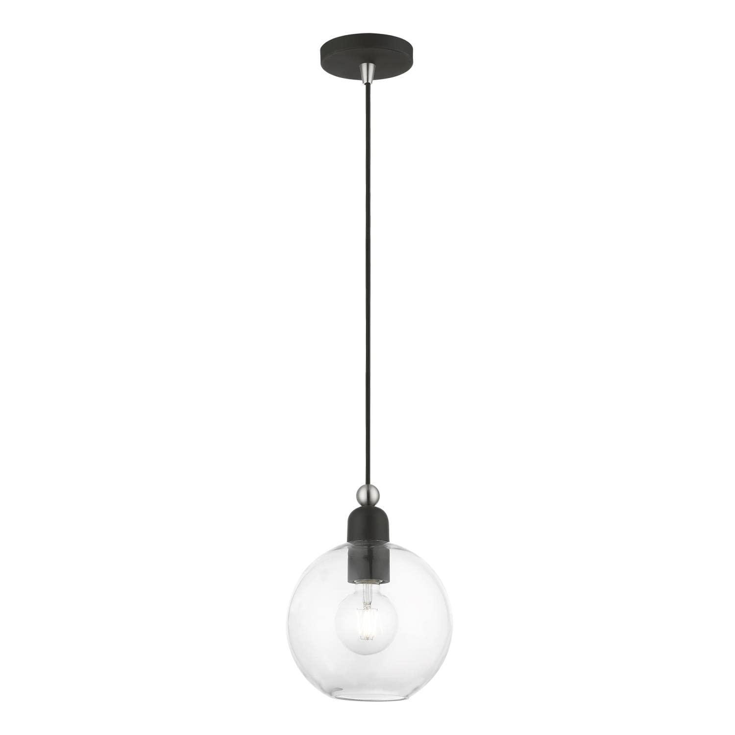Livex Lighting Downtown 1 - Light Pendant in  Black/Brushed Nickel