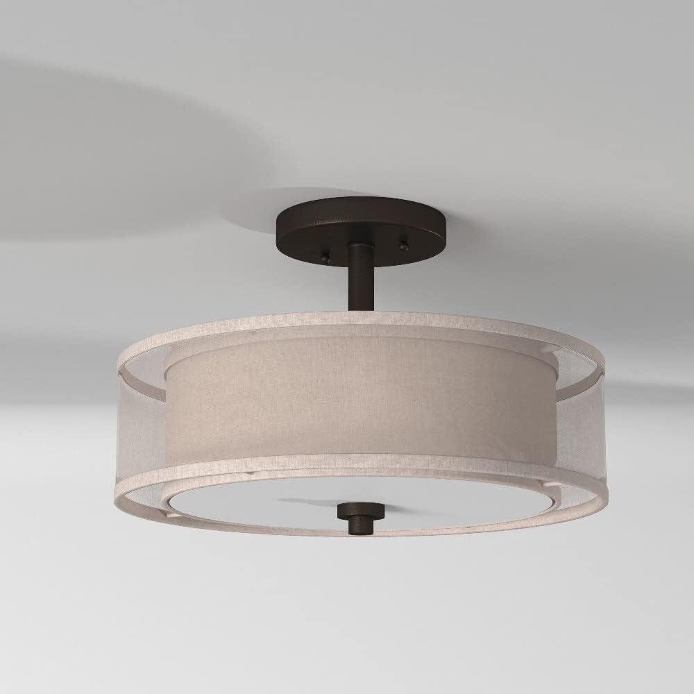 XylehR Semi Flush Mount Ceiling Light 4107-84, Parsons Studio Lighting Fixture, 3 Light,