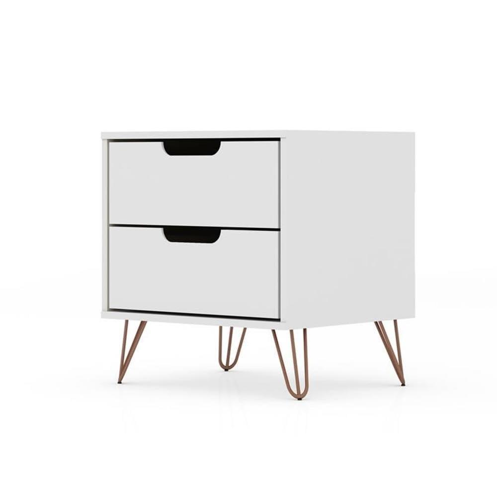 Everly Quinn Comfort Rockefeller Nightstand With Drawers, Mid Century Modern Bedside Table, Minimalist Display And Storage Organizer, Ideal For Bedroom And Living Room