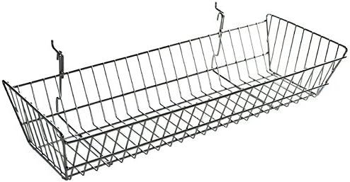 Azar Displays 5"H Chrome Wire Basket, 2-Pack (Set of 2)