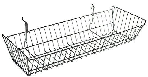 Azar Displays 5"H Chrome Wire Basket, 2-Pack (Set of 2)
