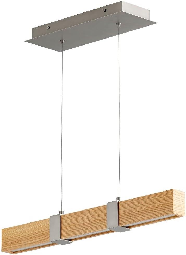 33 Inch 192W 6 Led Chandelier-Satin Nickel/White Oak Finish Oxygen Lighting 3-24-5224