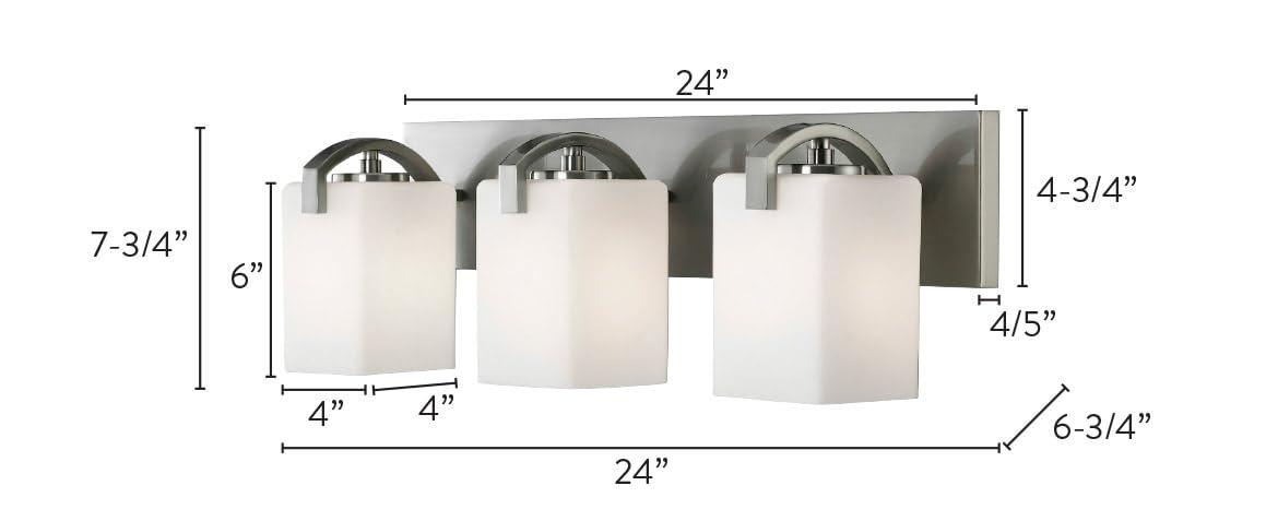 Palmer 3-Light Brushed Nickel Bath Light