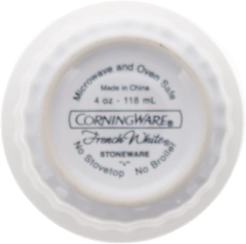 Set of Four White Ceramic Round Ramekins, 4 Fluid Ounces