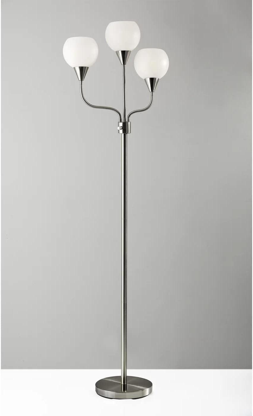 65.5" Phillip 3-Arm Floor Lamp Steel - Adesso: Modern Standing Light, ETL Listed, No Bulb Included