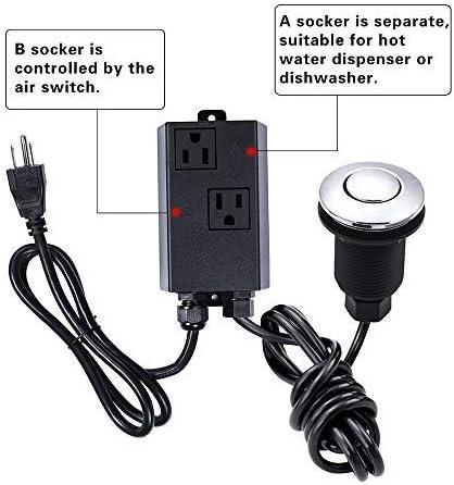 Garbage Disposal Air Switch Kit ，Sink Top Waste Disposal Stainless Steel on/off Air