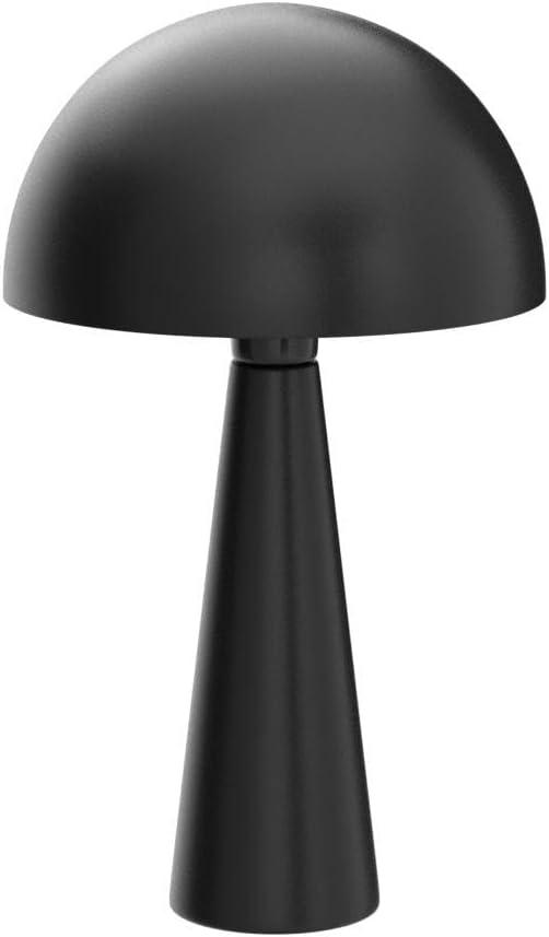 16" Modern Iron Mushroom Black Table Lamp - Nourison