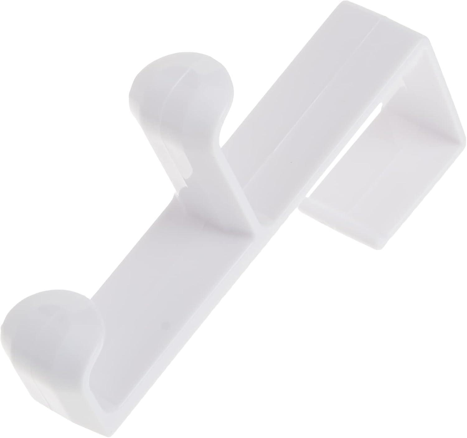 White Plastic Over-the-Door Double Hook Organizer