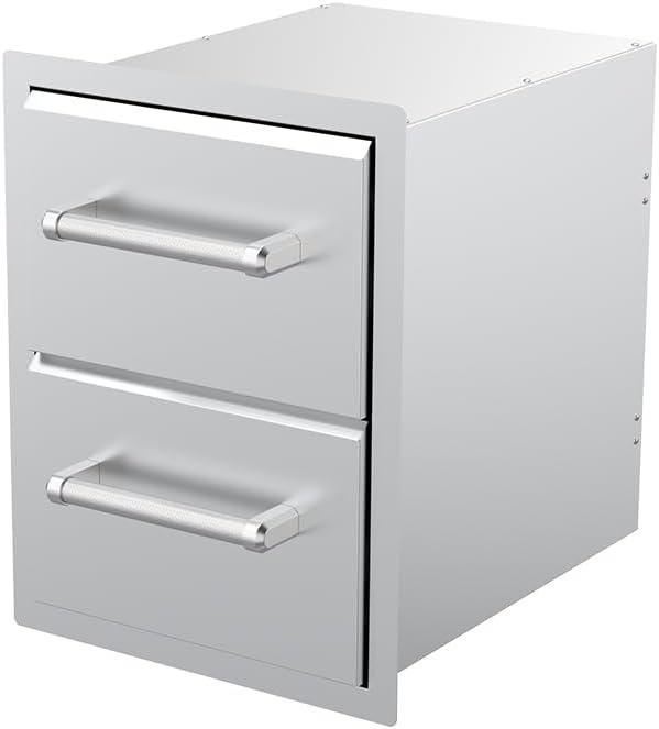 Stainless Steel Vertical Double Drawer Outdoor Kitchen Unit