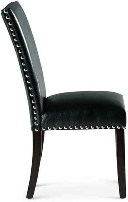 Steve Silver Westby 18" Dining Chair in Ebony Wood-Black Vinyl Seat