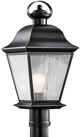 Mount Vernon 19.5" 1 Light Outdoor Post Light with Clear Seeded Glass in Black