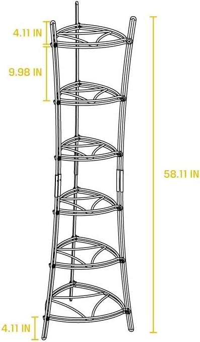 Matte Black 6-Tier Metal Cookware Storage Tower