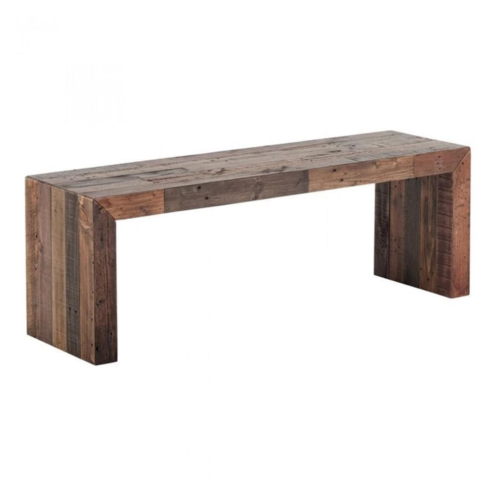 Templin Light Brown Recycled Pine Rustic Bench