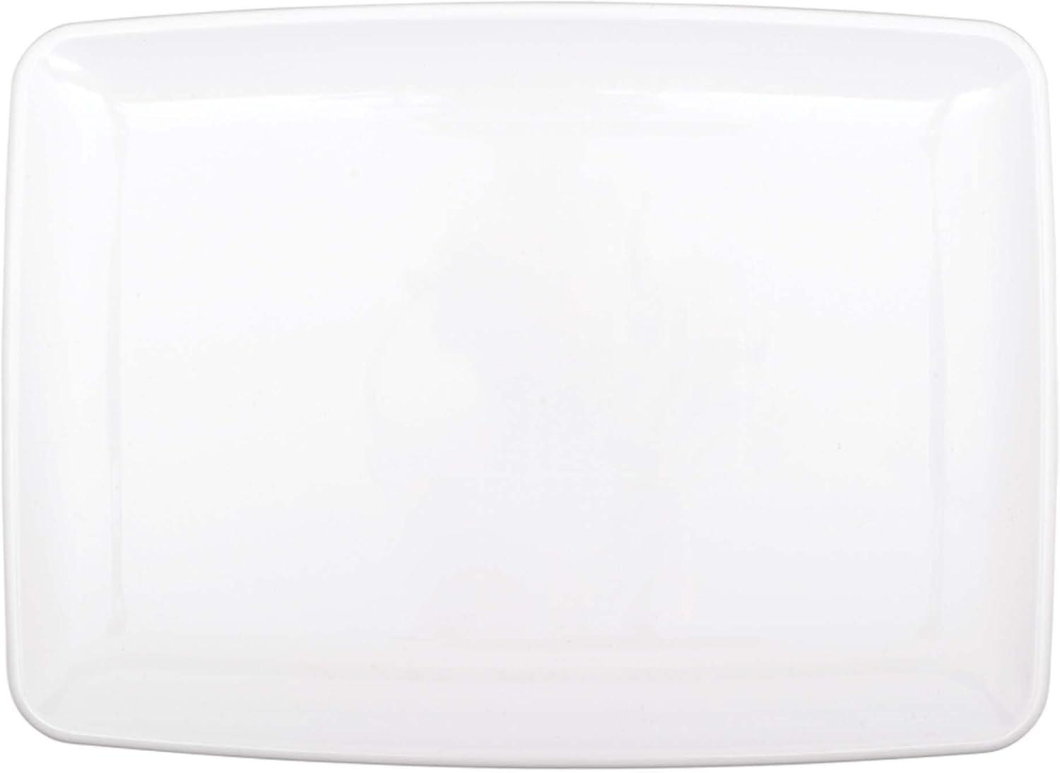 White Small Rectangular Plastic Serving Tray 8" x 11"