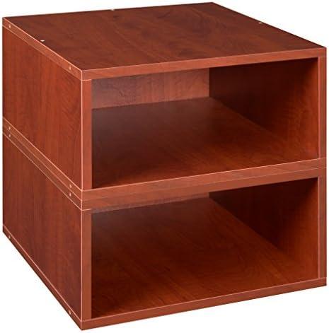 Niche Cubo Storage Organizer Open Bookshelf Set- 2 Half Size Cubes- Warm Cherry