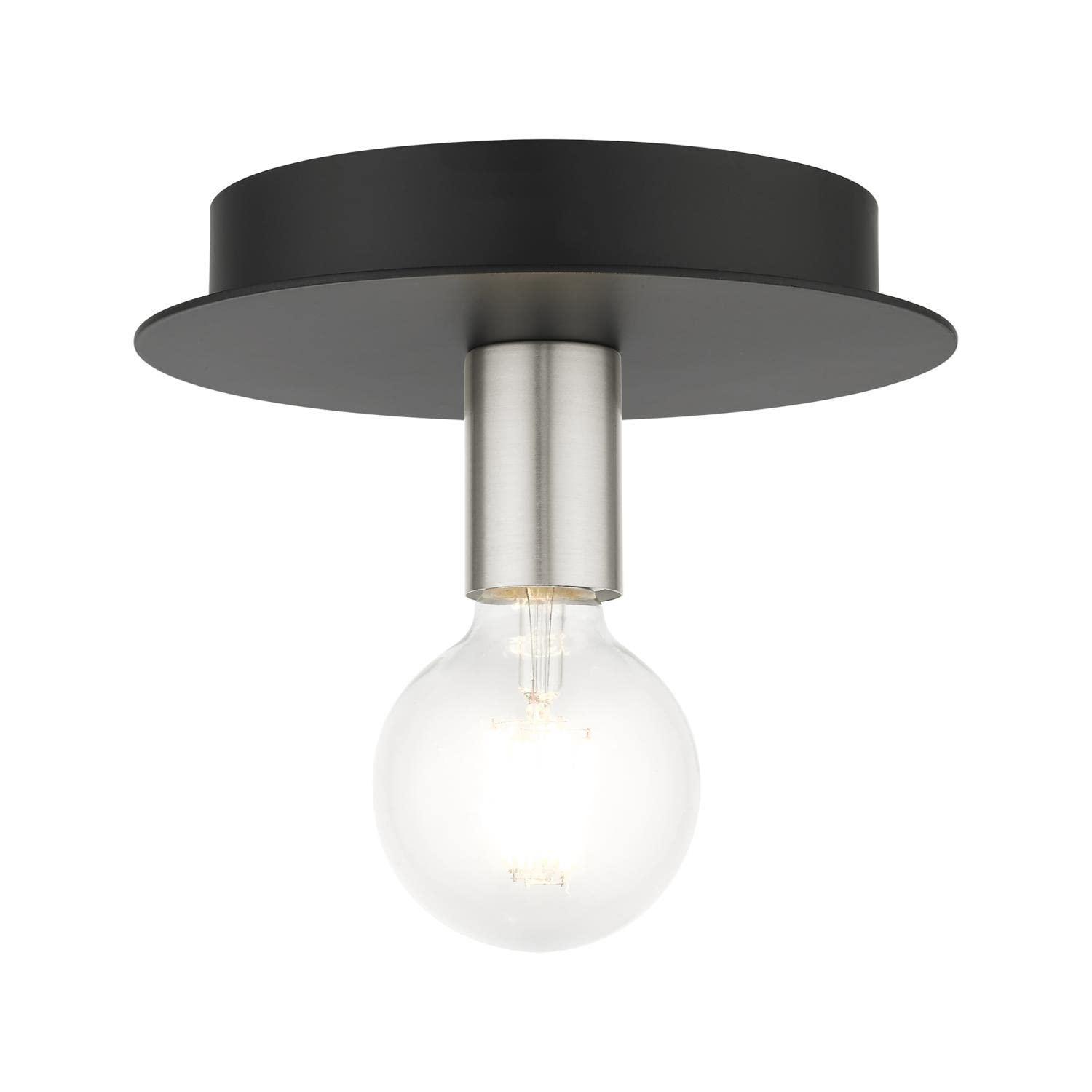 Livex Lighting Hillview 1 - Light Flush Mount in Black