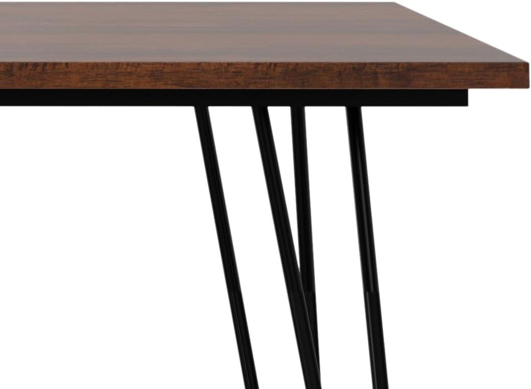 Hunter Solid Wood Top Metal Base Dining Table