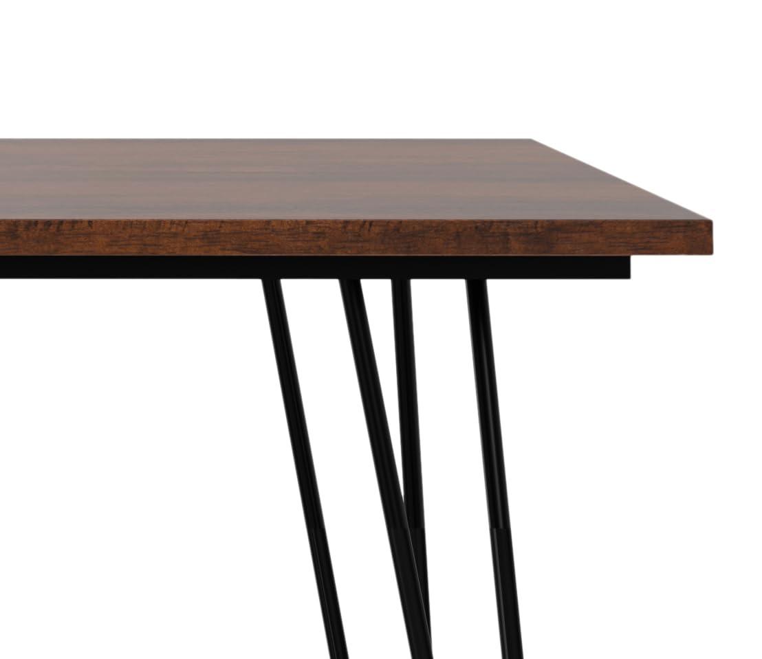 Hunter Solid Wood Top Metal Base Dining Table