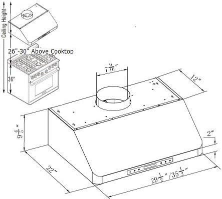 XtremeAir 30'' Stainless Steel Under Cabinet Range Hood