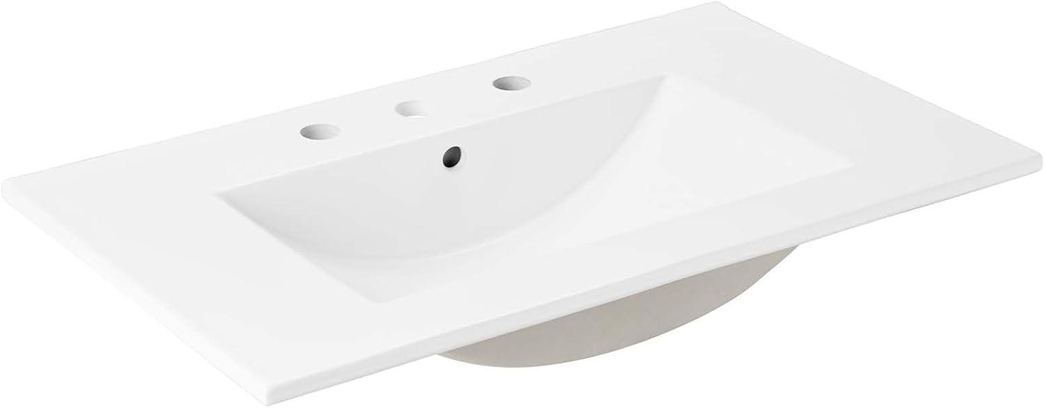 Cayman 30" White Ceramic Rectangular Bathroom Sink