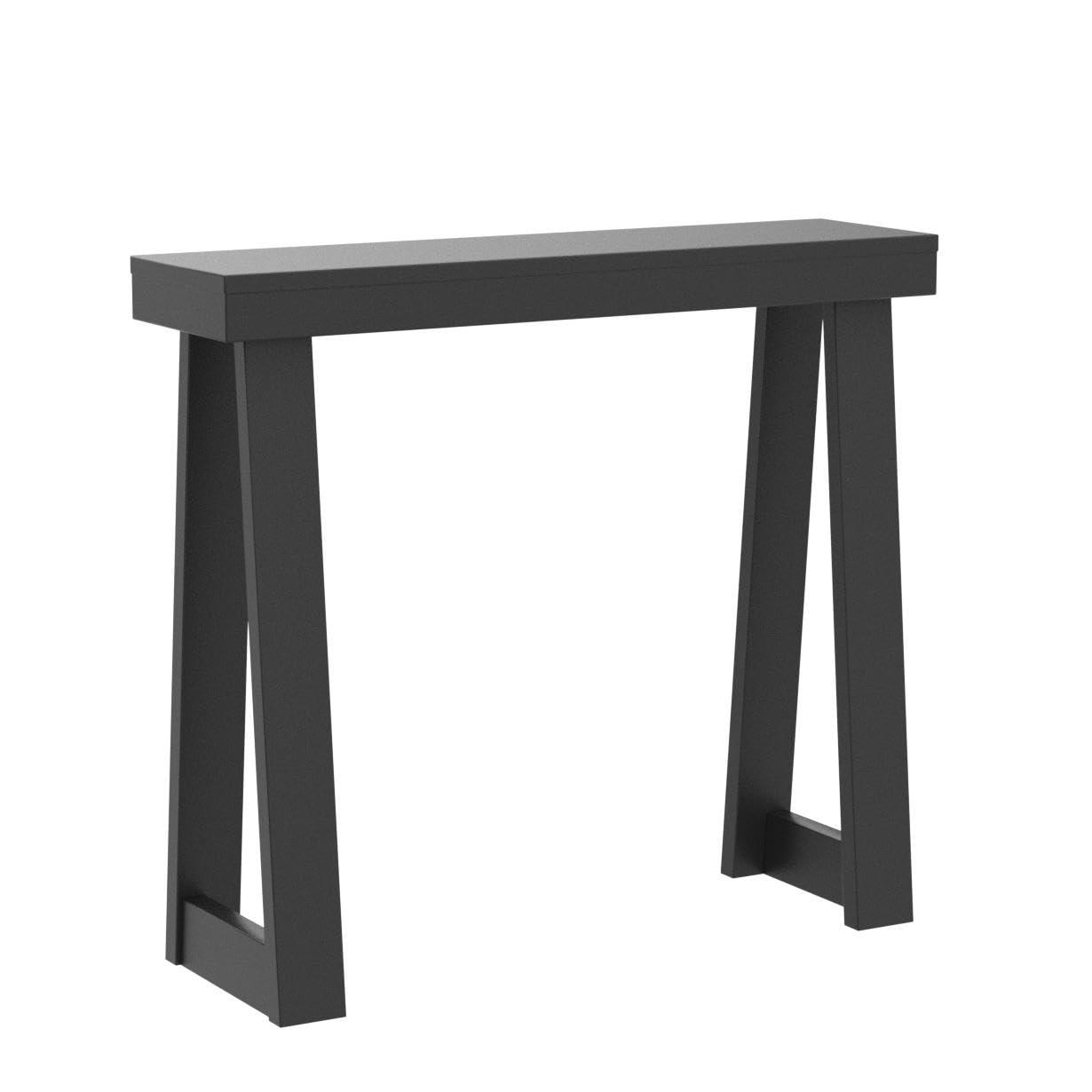 Plank+Beam 36” Solid Wood Console Table, Classic Farmhouse Style Sofa Table, Narrow Entryway Table for Hallway, Walnut