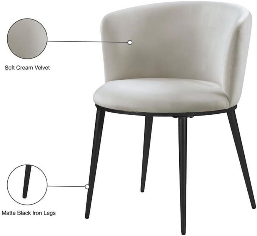 Meridian Furniture Skylar Cream Velvet Dining Chair (Set of 2)