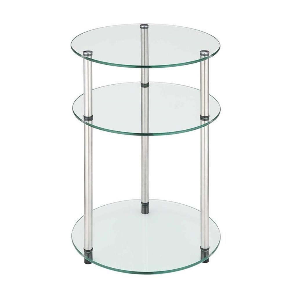 Convenience Concepts Designs2Go No Tools 3 Tier Round Table, Multiple Finishes