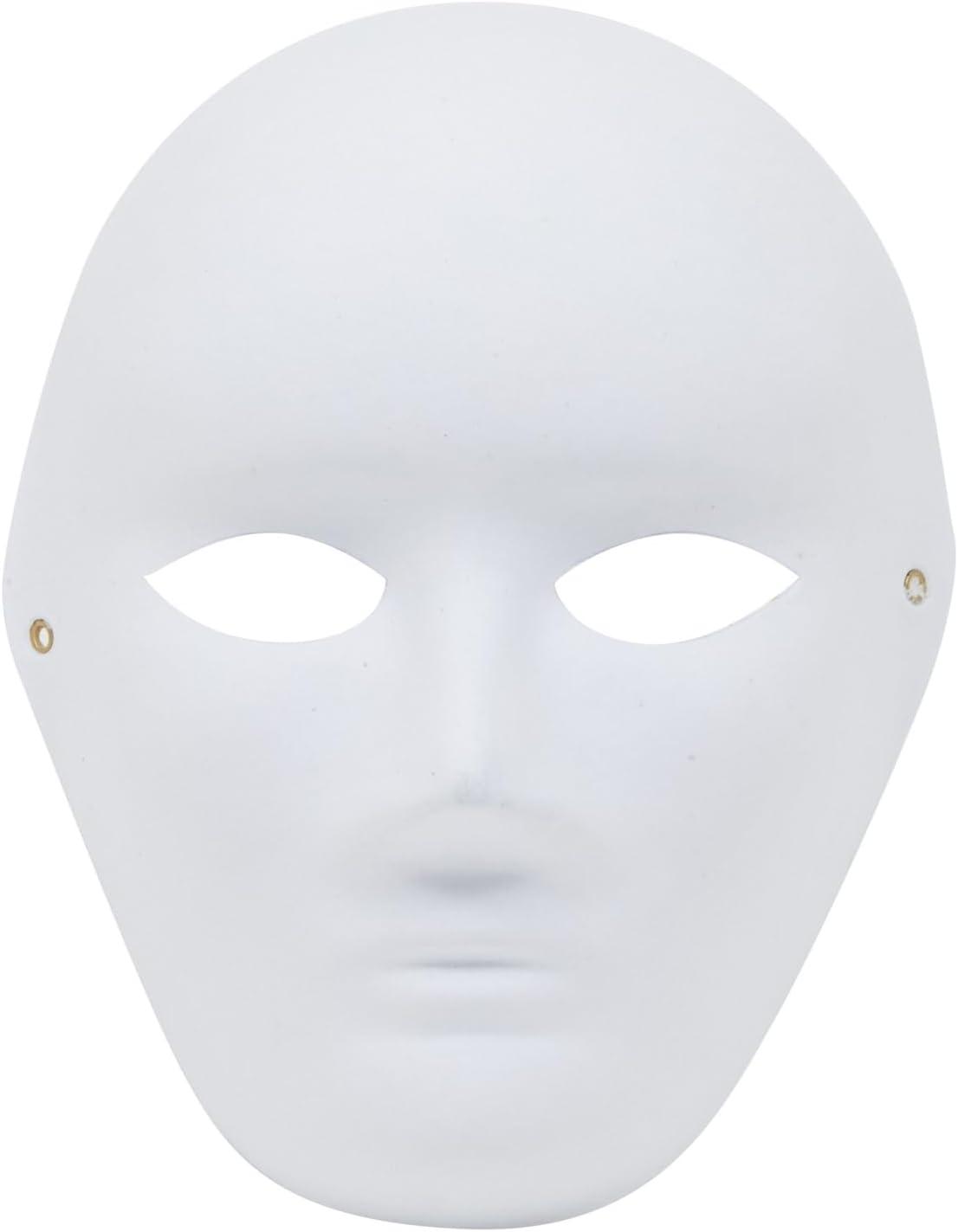Blue Panda 24 Pack Paper Mache Masks for Decorating, DIY Masquerade Mask, White, 2 Sizes