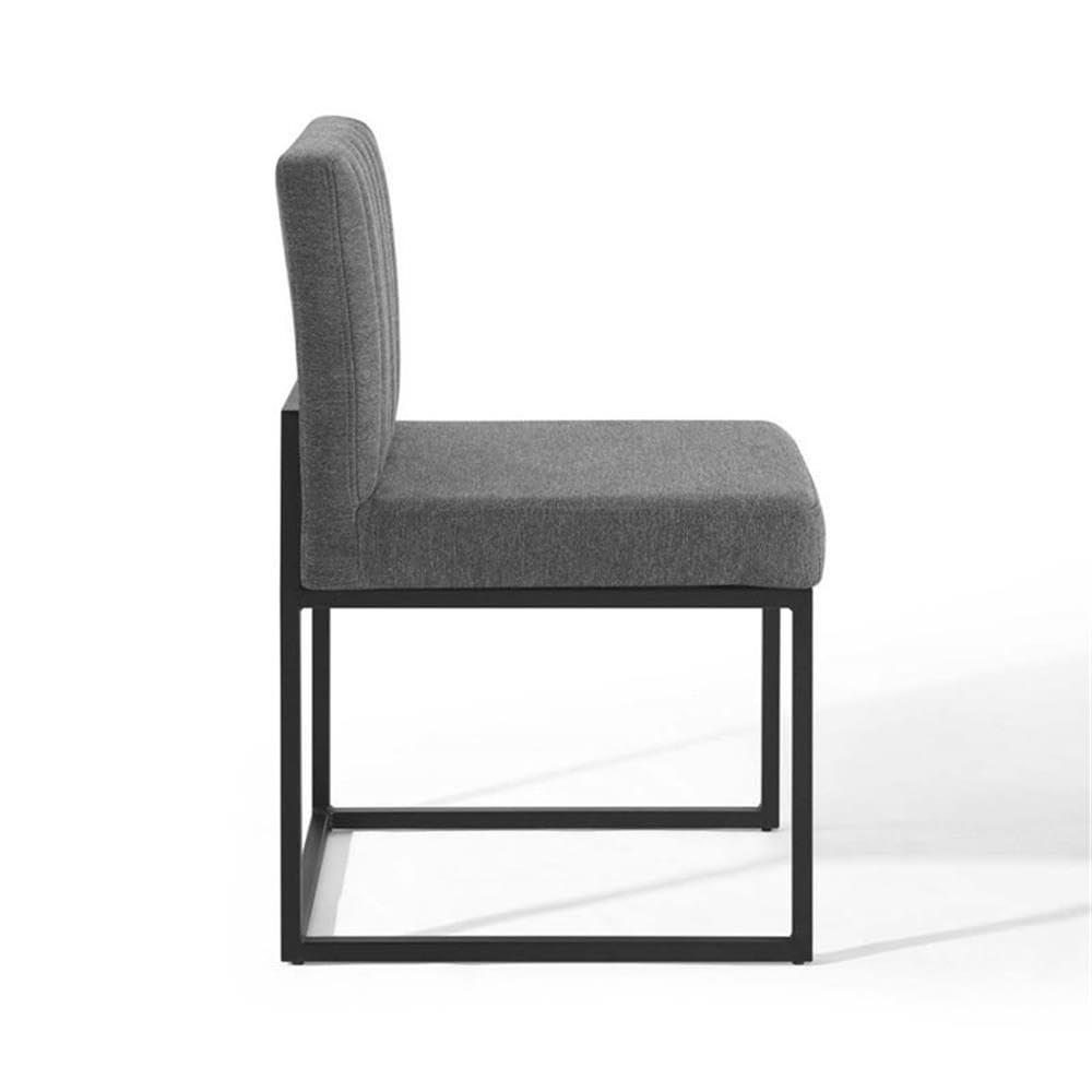 Modway Carriage Channel Tufted Sled Base Upholstered Fabric Dining Chair