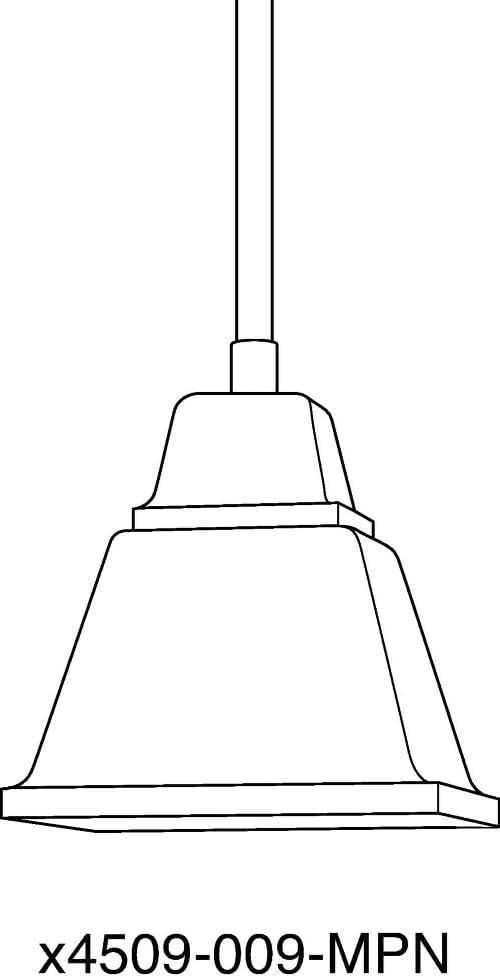 Progress Lighting, Clifton Heights, 1-Light Mini-Pendant, Antique Bronze, Etched Square Glass Shade