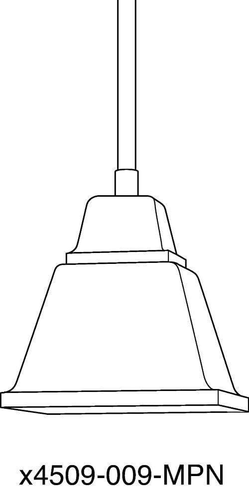 Progress Lighting, Clifton Heights, 1-Light Mini-Pendant, Antique Bronze, Etched Square Glass Shade